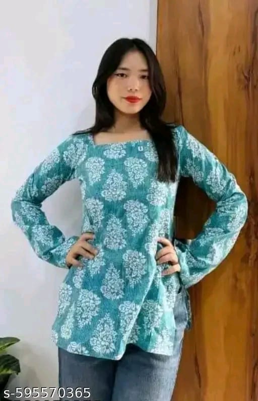 08GENCY COLLECTION  Women Trending Rayon Printed Kurti